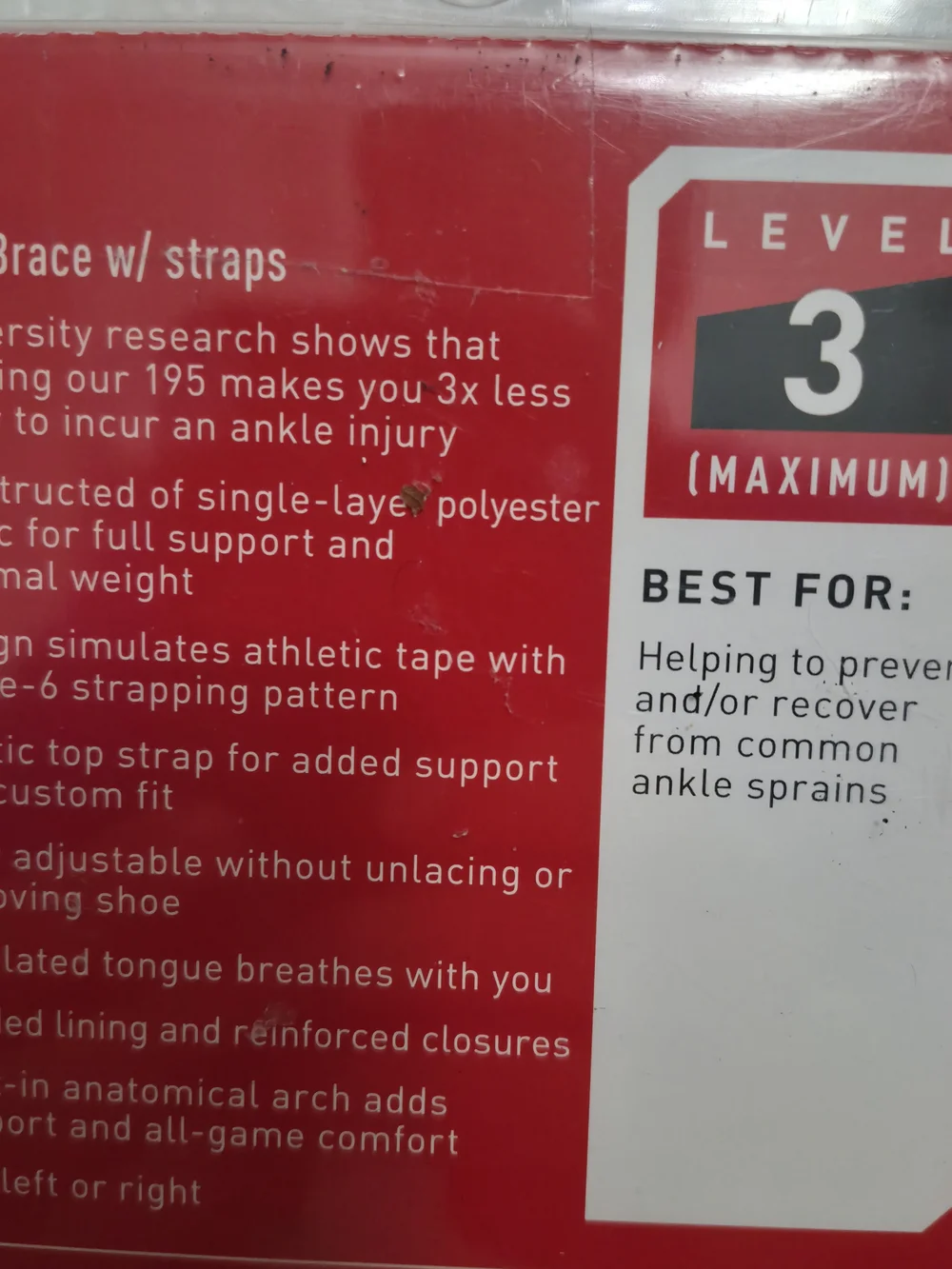 Level 3 Black Ankle Brace with Straps - X-Small